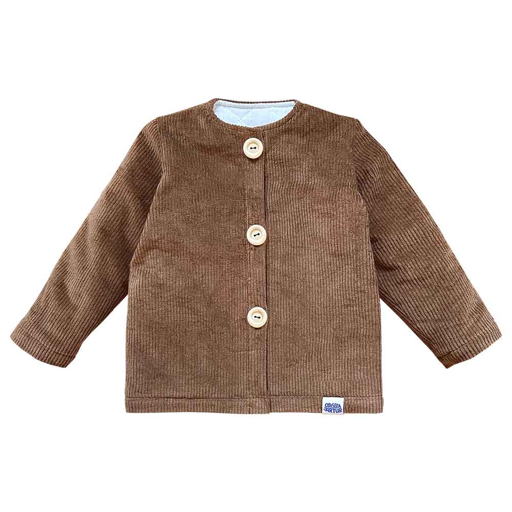 Jacheta matlasata, calduroasa si confortabila, pentru bebelusi si copii, model maro
