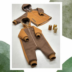 Overall dublat din lână fiartă, Lunna Creamy