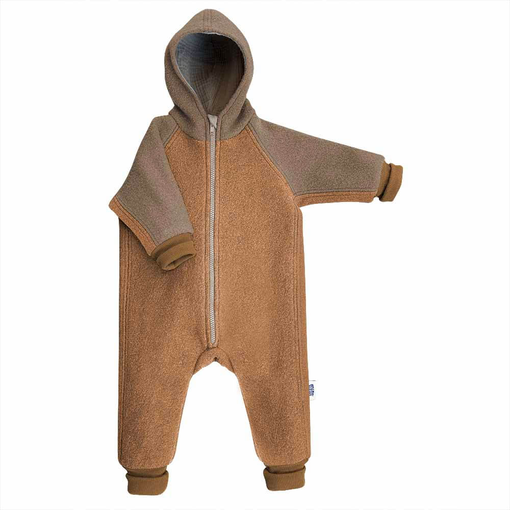 Overall dublat din lână fiartă, Lunna Caramel Beige BLACK FRIDAY 2025