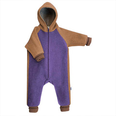 Overall dublat din lână fiartă, Lunna Caramel Plum