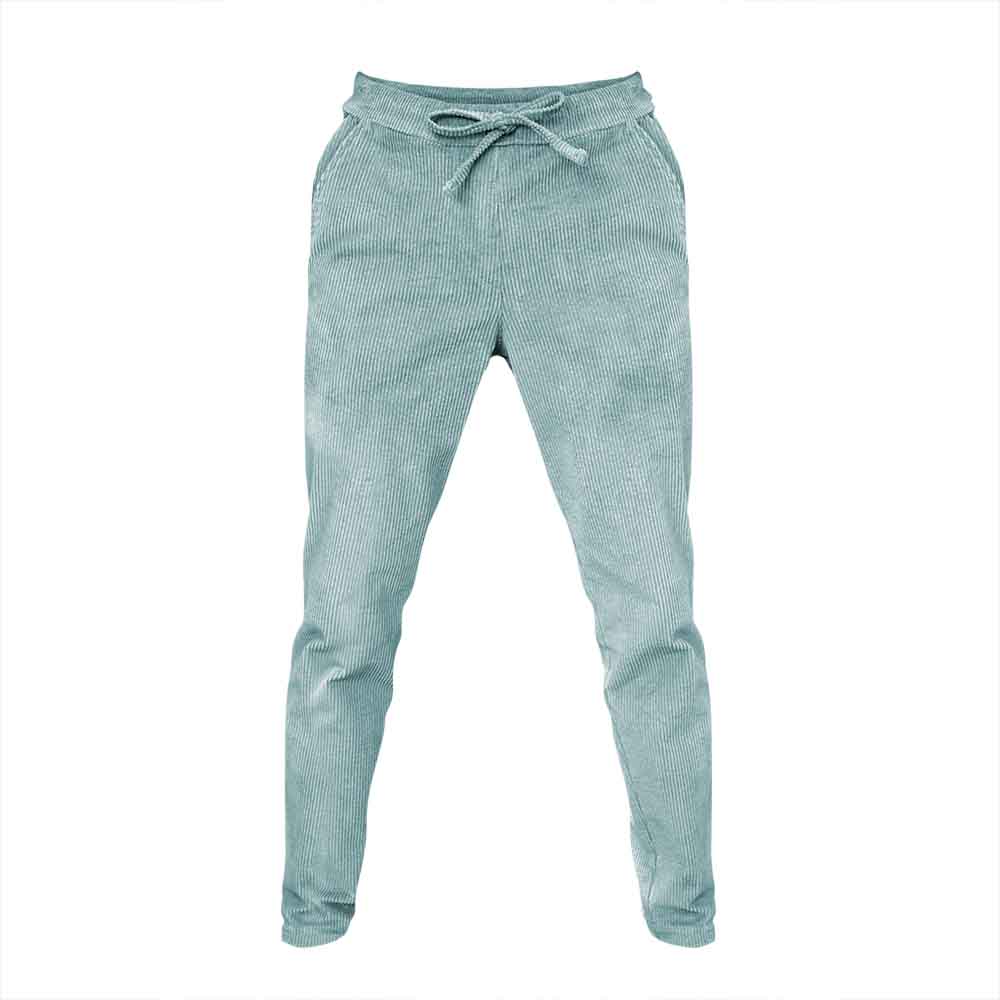 Pantaloni slim fit pentru barbati din bumbac reiat, model baby blue
