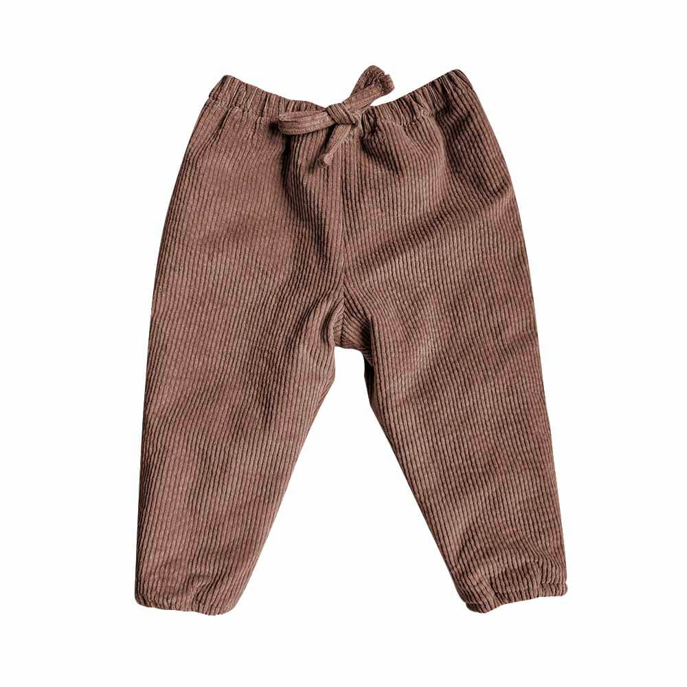 Pantaloni grosi de iarna, matlasati, pentru bebelusi si copii, maro