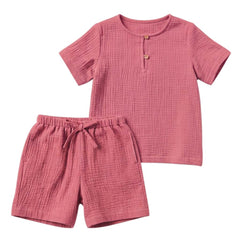 Set bluză și pantaloni Riviera rose, muselină