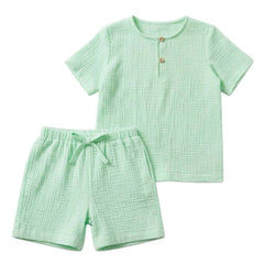 Set bluză și pantaloni Riviera mentă, muselină