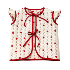 Vestă cu inimioare, muselină matlasată