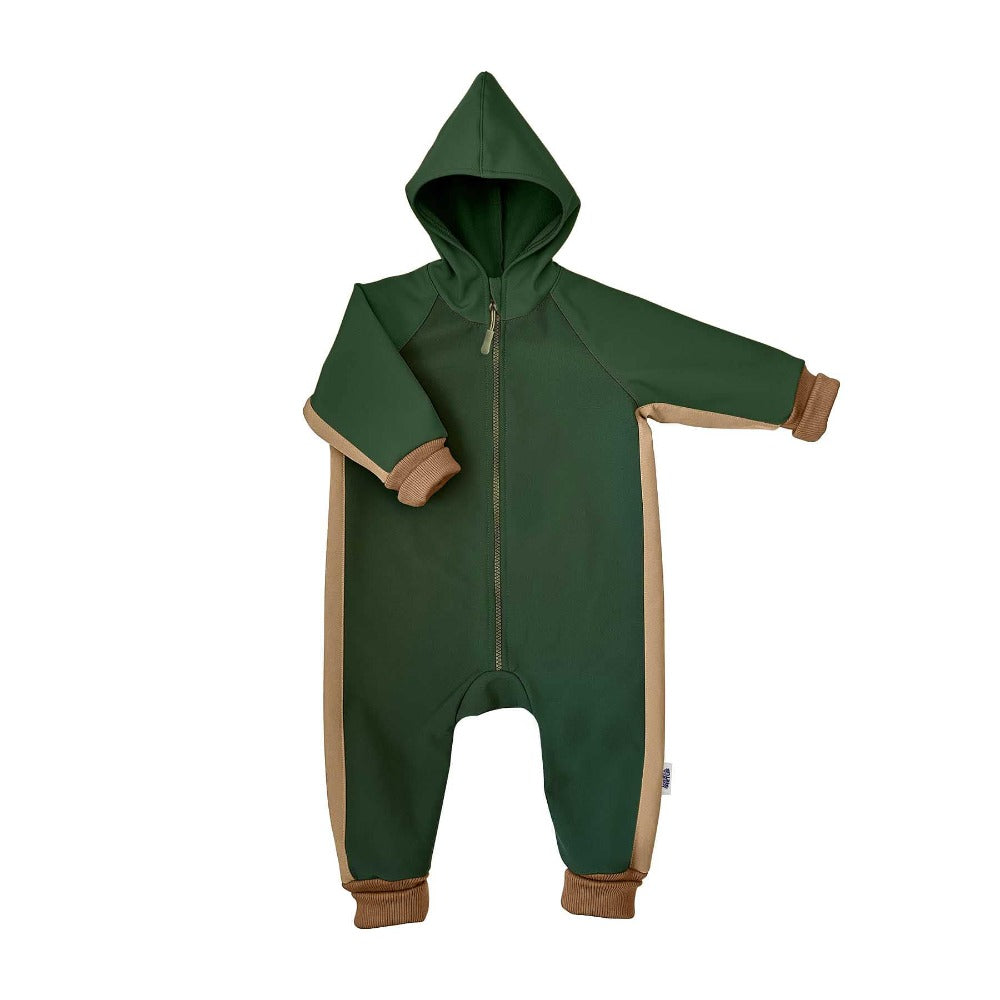 Salopeta overall din softshell impermeabil si rezistent la frecare pentru bebelusi si copii, Odiseea lui Artur. Culoare Honey Pink