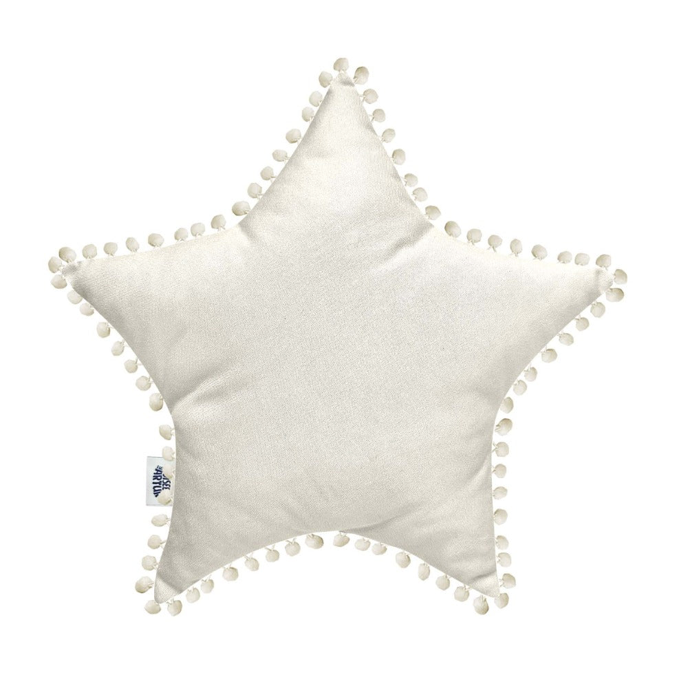 Perna decorativa din bumbac, cu ciucuri,  pentru camera copilului, forma de steluta. Odiseea lui Artur
